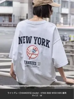 Yankees グレー Mサイズ Tシャツ　mlb
