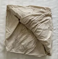 無印良品 MUJI 洗いざらしボックスシーツ・Ｓ・ライトベージュ１００×２００