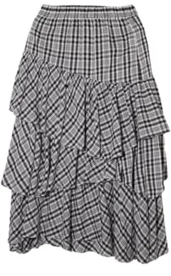 新品 MILKFEDミルクフェドスカート PLAID TIERED SKIRT