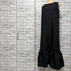 clear クリア ロングワンピース ジャンパースカート ハート柄 ブラック
