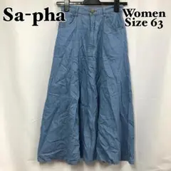 306657 Sa-pha ロング スカート デニム レディース ブルー