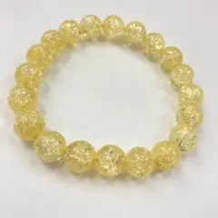 天然石　ゴールド　クラッククォーツ　金爆裂水晶　10mm パワーストーン　ブレス