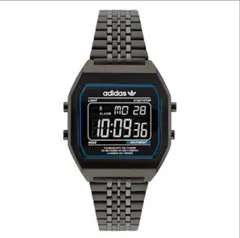 【adidas】デジタル腕時計/ステンレス/ブラック/ロゴ/新品/専用箱付き