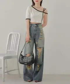 新品タグ付き　チコ　Chico ワンショルアシメラインT カットソー　アイボリー