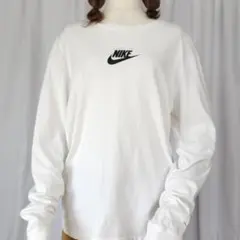 used M ナイキ ロゴプリント 長袖 Tシャツ 白(ホワイト)系