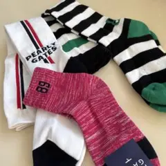 PEARLY GATES ストライプショートソックス3足セット