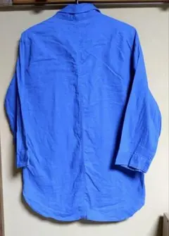 青い長袖シャツ サイズ3 コットンリネン