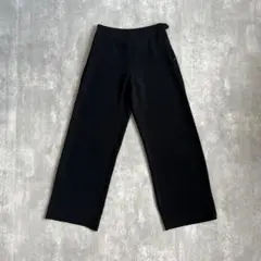 GIORGIO ARMANI　シルク100%　ワイドスラックス　ブラック　36