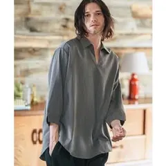 【CAMBIO】 Drape 3-4 Sleeve スキッパーシャツ