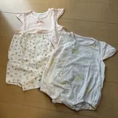 ロンパース ベビー服 ピンク 女の子　2枚セット