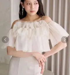 MERCURYDUO チュールフリルトップス