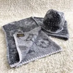 美品 ルイヴィトン マフラーニット帽 セット モノグラム エシャルプ グリッター