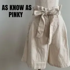 AS KNOW AS PINKY アイボリー　ショートパンツ　リボン　フリー　白