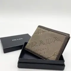 ✨極美品 展示品✨ PRADA ミニ財布 ジャガード キャンバス