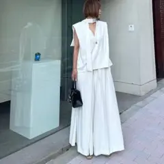 Cygne タックパンツ　enne ホワイト 0T (4cm丈詰め)