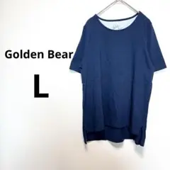 ゴールデンベア　L ネイビー 半袖　Tシャツ サイドスリット　紺　シンプル