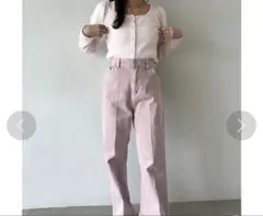 Nice Claupピンク ストレートデニム