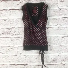 z2878:PUNK ORG STYLE ノースリーブト ストレッチ　ドット M