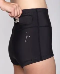 新品 Seea ハイウエスト ウェットパンツ XS 黒
