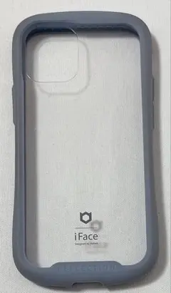 iFace iPhone12miniケース クリア強化ガラス (ペールブルー)