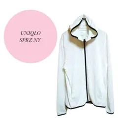 【ユニクロ】 SPRZ NY♡コラボ♡フード付♡パーカー♡スポーツ【S】柄♡白系