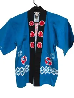 はっぴ　お祭り　法被　青　サイズ110