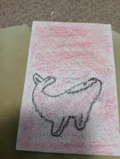 手描きの動物アート（クジラ）