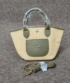 ✨美品 ロンシャン LONGCHAMP かごバッグ わら編み✨