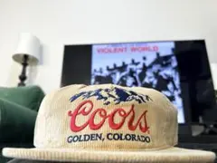 USA Coors クアーズ　ビール コーデュロイ キャップ　ベージュ
