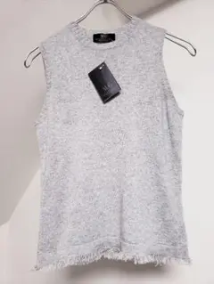 新品タグ付き カシミヤ100% グレー ニットベスト カシミア Cashmere