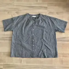 no jean ノージーン 黒白チェック 半袖シャツ