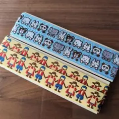 チロリアンリボン／テープ　動物・人形の柄　刺繍（2本セット）