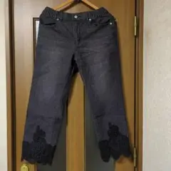 「新品」アンドラブ　裾ハートレース　デニムパンツ