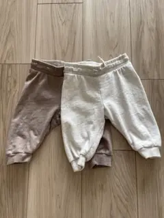 H&M スウェットパンツ 2点セット アイボリー ブラウン　60cm