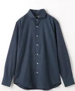 UNITED ARROWS NAVY メランジフランネル カッタウェイ シャツL