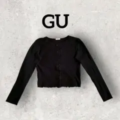 GU リブコンパクトメローカーディガン 長袖カーディガン (М) ブラック