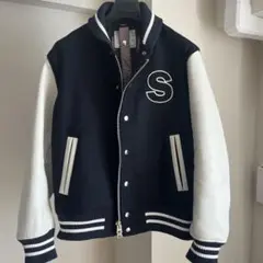 極美品 sacai サカイ カウレザー スタジャン MA-1 ネイビー Lサイズ Sacai サカイ アンダーカバー UNDERCOVER 20-02444M 20SS