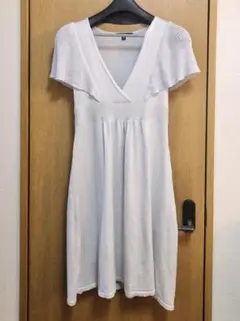 中古GAPニットワンピースホワイトグレーひざ丈