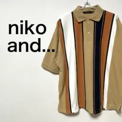 niko and... アシメストライプポロプルオーバー　オーバーサイズ