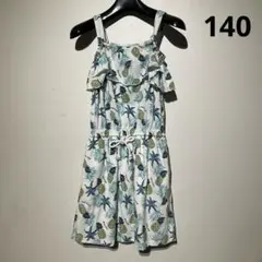 【JENNI love】パイナップル柄　ノースリーブワンピース　140