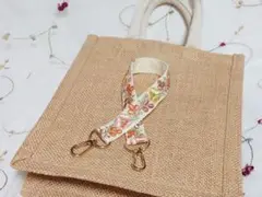 インド刺繍リボンのハンドストラップ Aホワイト