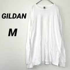 ギルダン 白Tシャツ 無地　長袖　コットン100 M