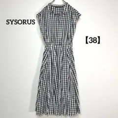 SYSORUS【38】スキッパーシャツワンピース チェック柄ワンピース