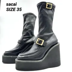 最終値下げsacai プラットフォームロングブーツ 2021AW sacai - 【新品】sacai サカイ 21AW ロングブーツの通販 by