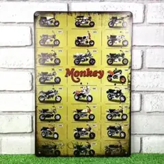 552番】モンキーMONKEY ホンダ オートバイ バイク ガレージ ブリキ看板