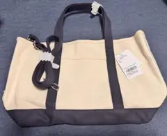 アイボリー ネイビー キャンバストートバッグ アメリカンホリック　美品未使用