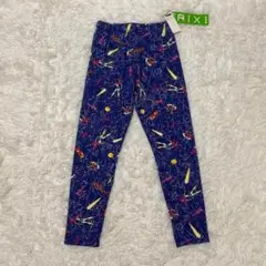 新品▲TRIXI トリクシー▲スキニーパンツ ブルー160 総柄 ウエストゴム