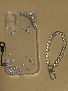 クリスタル装飾クリアiPhone16ケース
