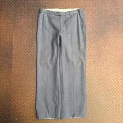 70s- EURO VTG チェックスラックス 片爪ピンロック グレー