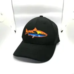 OUTDOOR CAP キャップ 黒 魚ロゴ ブラック